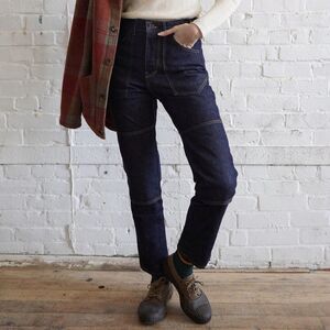 GAMINE Workwear Madame X Dungaree Womens Jeans Sz 27x26 High Rise Denim Utility